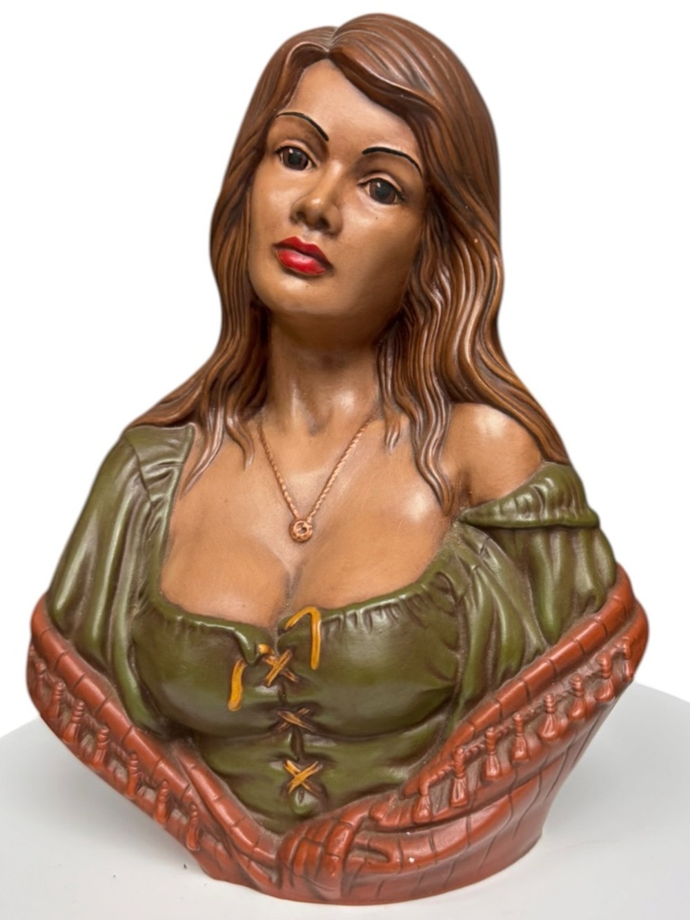 Vintage Holland Mold Pirate Wench Lady Bust 1970s Ceramic Sculpture